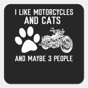 Ik hou van Bourbon en mijn motorfiets en misschien Vierkante Sticker