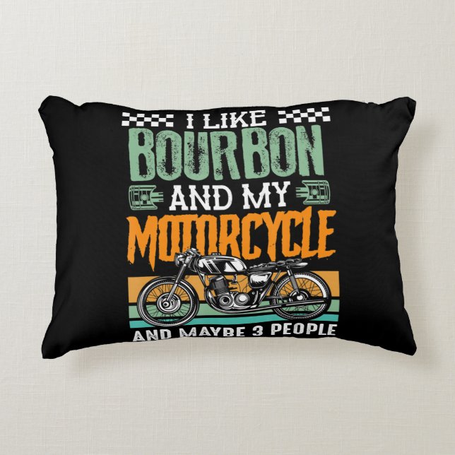 Ik hou van Bourbon en mijn motorfiets Gift Accent Kussen (Voorkant)