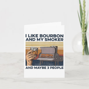 Ik hou van bourbon mijn roker 3 mensen grappig BBQ Kaart