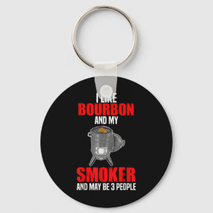 Ik hou van bourbon mijn roker 3 personen grappig B Sleutelhanger