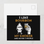 Ik hou van Bourbon My Smoker misschien 3 mensen Fu Feestdagenkaart (Voorkant / Achterkant)