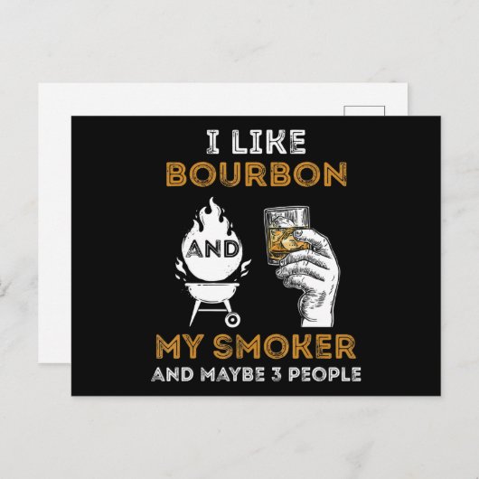 Ik hou van Bourbon My Smoker misschien 3 mensen Fu Feestdagenkaart (Voorkant / Achterkant)