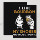 Ik hou van Bourbon My Smoker misschien 3 mensen Fu Feestdagenkaart (Voorkant / Achterkant)
