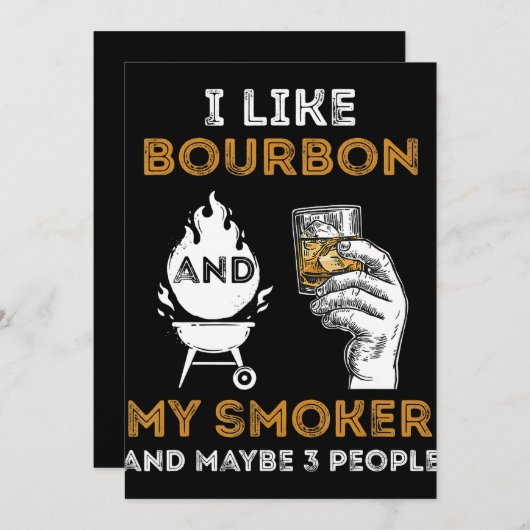 Ik hou van Bourbon My Smoker misschien 3 mensen Fu Feestdagenkaart (Voorkant / Achterkant)