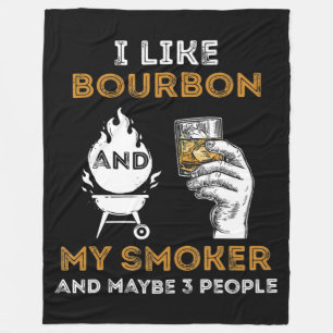 Ik hou van Bourbon My Smoker misschien 3 mensen Fu Fleece Deken