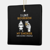 Ik hou van Bourbon My Smoker misschien 3 mensen Fu Keramisch Ornament (Links)