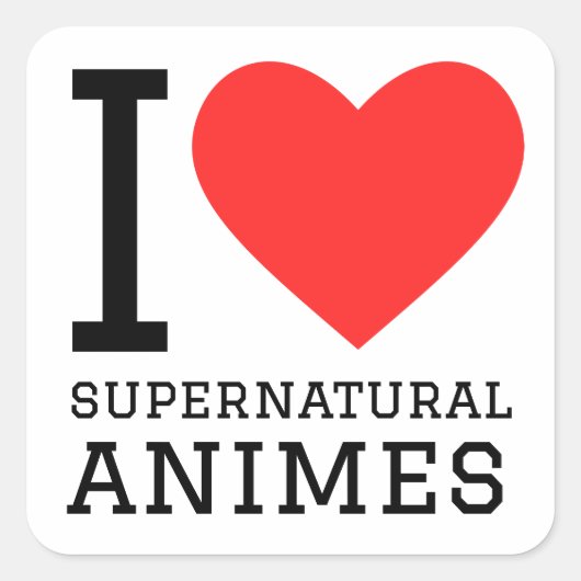 Ik hou van bovennatuurlijke animes vierkante sticker (Voorkant)