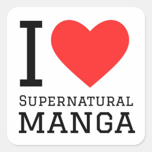 Ik hou van bovennatuurlijke manga vierkante sticker