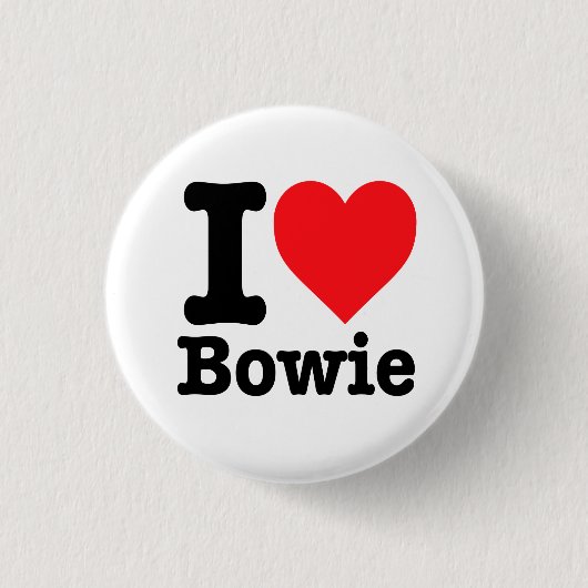 "Ik hou van Bowie" Ronde Button 3,2 Cm (Voorkant)