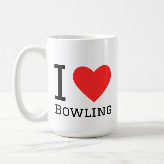 Ik hou van bowlen koffiemok (Links)