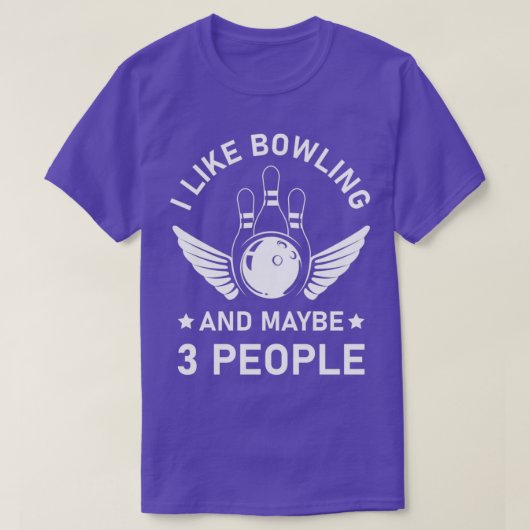 Ik hou van Bowling en misschien 3 mensen grappige  T-shirt (Design voorkant)