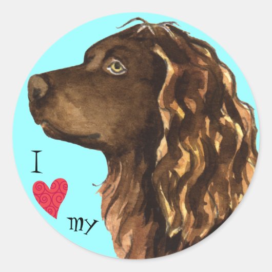Ik hou van Boykin Spaniel Ronde Sticker (Voorkant)