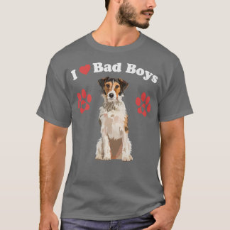 Ik hou van BOYS Funny Male van Terrier Puppy Dog M T-shirt
