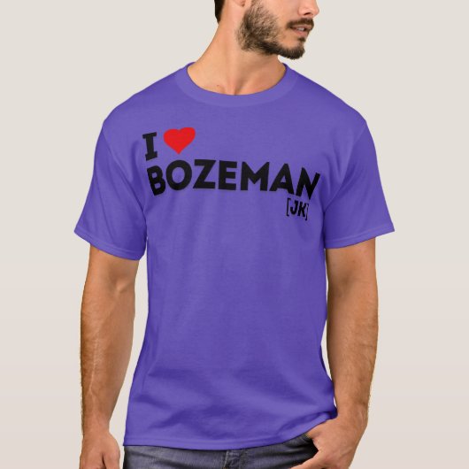 Ik hou van Bozeman grap T-shirt (Voorkant)