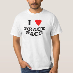 Ik hou van Brace Face - Basis wit t-shirt