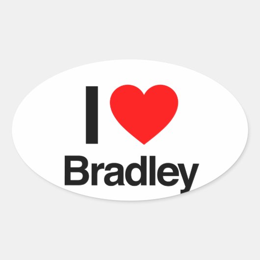 ik hou van bradley ovale sticker (Voorkant)