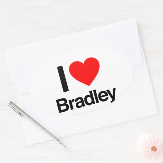 ik hou van bradley ovale sticker (Envelop)