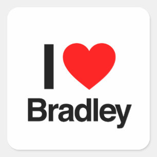 ik hou van bradley vierkante sticker