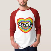 Ik hou van Brady: regenbooghart T-shirt (Voorkant)