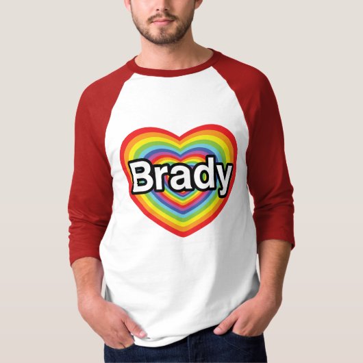 Ik hou van Brady: regenbooghart T-shirt (Voorkant)