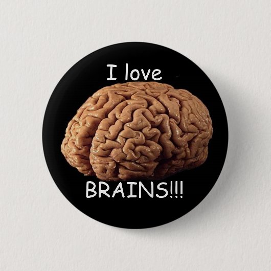 Ik hou van BRAINS!!! Ronde Button 5,7 Cm (Voorkant)
