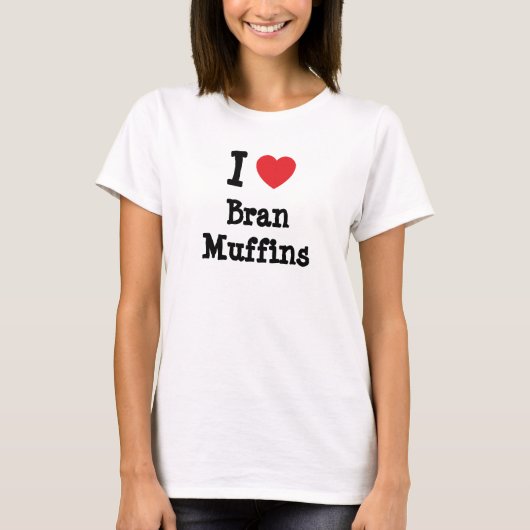 Ik hou van Bran Muffins hart T-Shirt (Voorkant)