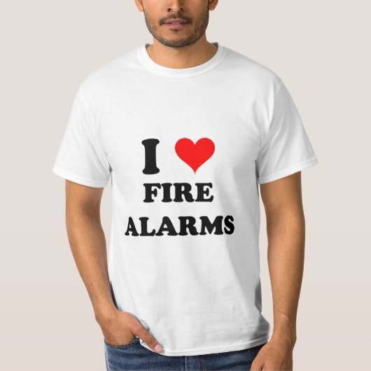 Ik hou van brandalarm t-shirt (Voorkant)