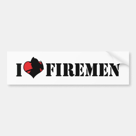 Ik hou van brandweerlieden bumpersticker (Voorkant)