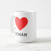 Ik hou van brandweerman koffiemok (Voorkant links)