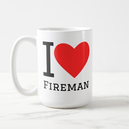 Ik hou van brandweerman koffiemok (Links)