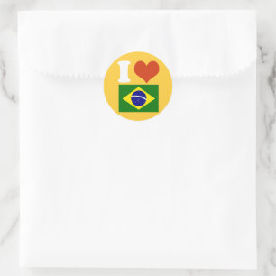 Ik hou van Brasil Ronde Sticker