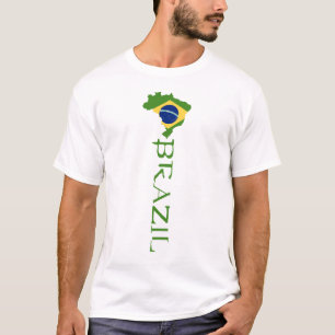 Ik hou van Brasil voetbalkaart voetbal T-shirt