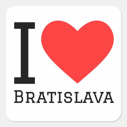 Ik hou van Bratislava Vierkante Sticker (Voorkant)