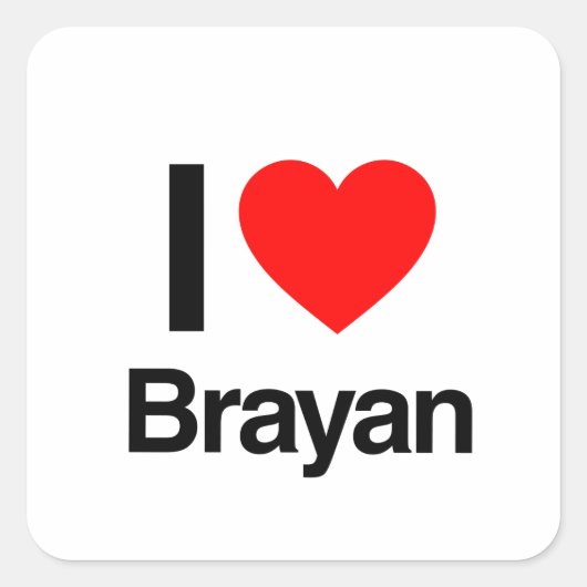ik hou van brayan vierkante sticker (Voorkant)