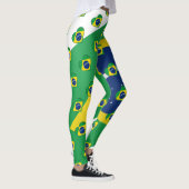 Ik hou van Braziliaanse vlaggenkleuren Funny Leggings (Rechts)
