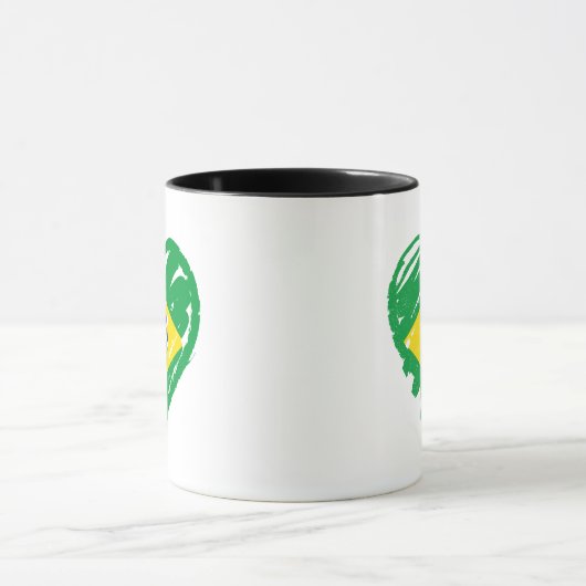 Ik hou van Brazilië - Braziliaanse vlag hart Mok (Midden)