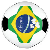Ik hou van Brazilië - Braziliaanse vlag Voetbal (Gedraaid)