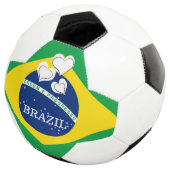 Ik hou van Brazilië - Braziliaanse vlag Voetbal (Drie kwart)