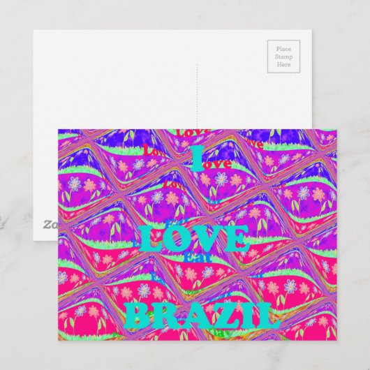 Ik hou van Brazilië: Mooie Samba traditionele kleu Briefkaart (Voorkant / Achterkant)