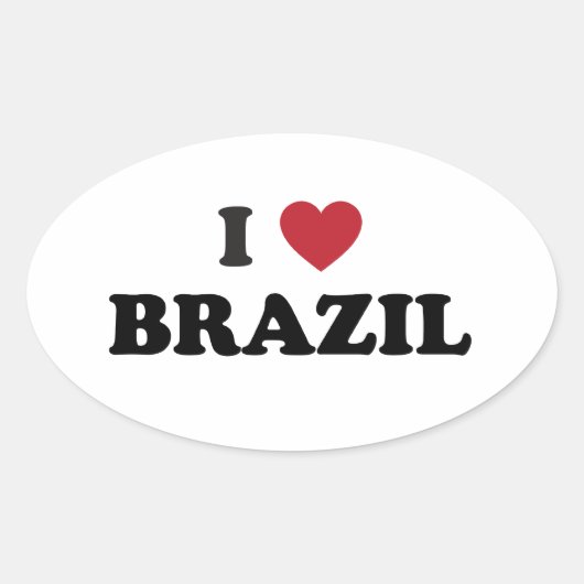 Ik hou van Brazilië Ovale Sticker (Voorkant)