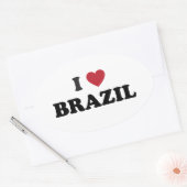 Ik hou van Brazilië Ovale Sticker (Envelop)