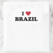 Ik hou van Brazilië Ovale Sticker (Tas)