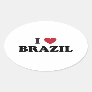 Ik hou van Brazilië Ovale Sticker
