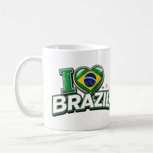 Ik hou van Brazilië Patriottische Voetbalfan Beker Koffiemok