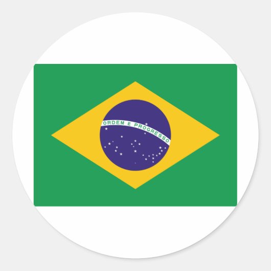 Ik hou van Brazilië Ronde Sticker (Voorkant)