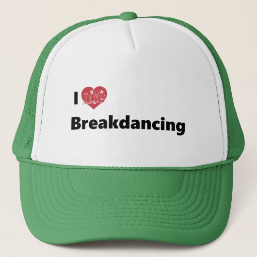 Ik hou van Breakdansen Trucker Pet (Voorkant)
