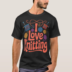Ik hou van breien creatieve garenballen t-shirt