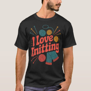 Ik hou van breien garen naalden creatief t-shirt