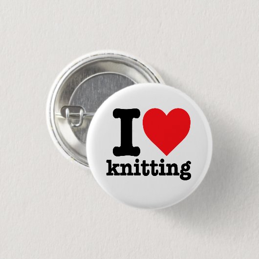 "Ik hou van breien" Ronde Button 3,2 Cm (Voorkant /achterkant)