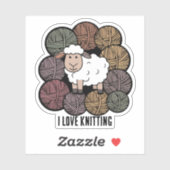 "Ik hou van breien" sticker (Vel)